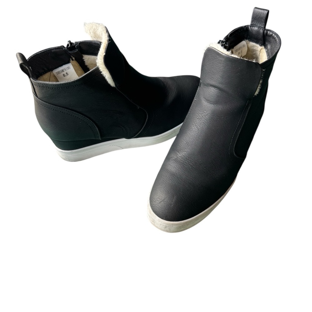 Black Wedge sneakers Shoes fur lining